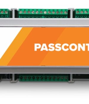 Controller su guida DIN gestione 1 porta + supervisione moduli PASSGATE su linea seriale TERABUS, alimentazione esterna