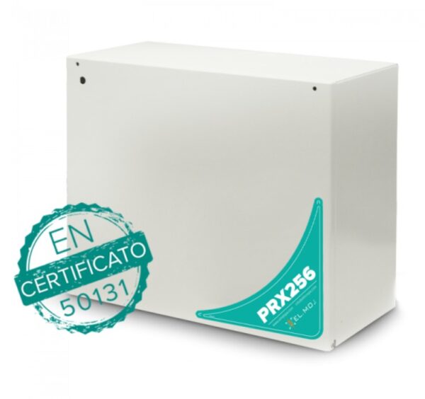 ELMO PRX256 Centrale ibrida cablata/wireless a 256 ingressi con interfaccia LAN integrata e 2 linee seriali RS-485 indipendenti