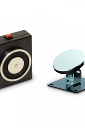 ELMO FE05 Fermo elettromagnetico 140Kg con pulsante di sblocco e contropiastra snodata