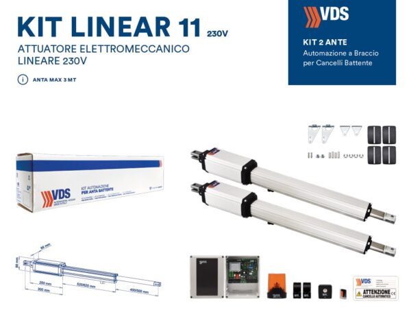 VDS LINEAR11 500 230V Kit 2 ante per cancelli fino a 6 mt VDS 100018/4