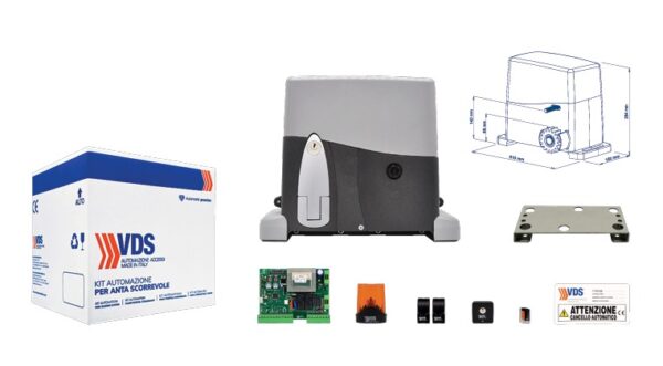KIT AUTOMAZIONE per cancelli scorrevoli fino a 1600 kg VDS 11066/2