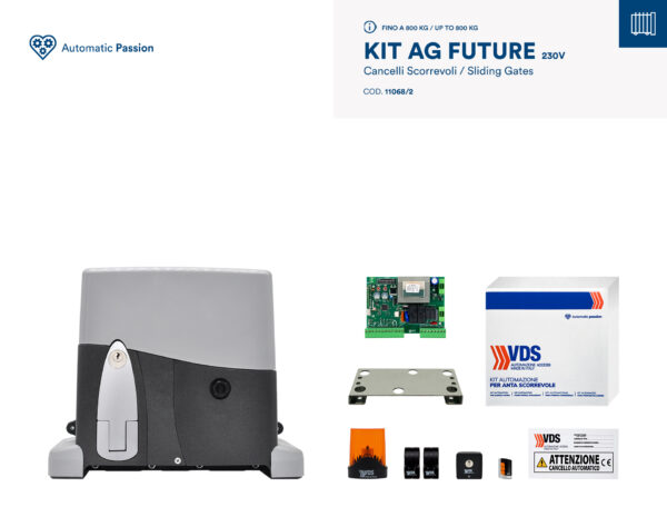 KIT AG F 800 KG CANCELLI SCORREVOLI FINO A 800KG VDS 11068/2