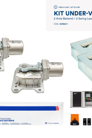 KIT AUTOMAZIONE INTERRATA 2 ante per cancelli fino a 5 mt con casse zincate VDS 121994/1