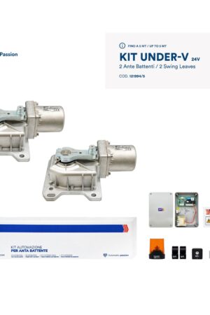 Kit automazione interrata 2 ante per cancelli fino a 5 mt con casse zincate VDS 121994/2